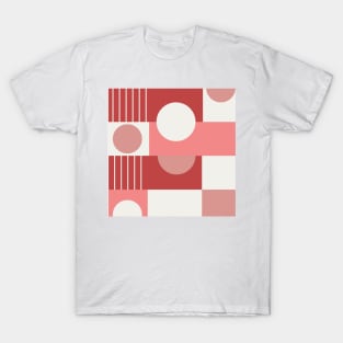 red white and beige pattern T-Shirt